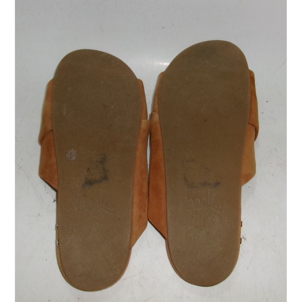 Women's Brown Suede Slide Sandals – Size ~9 – Used – Small Dot & Normal Wear - Picture 4 of 5